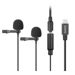 Microfone Lapela Omnidirecional Duplo Conector BY-M2D - IOS/Iphone [BOYA]